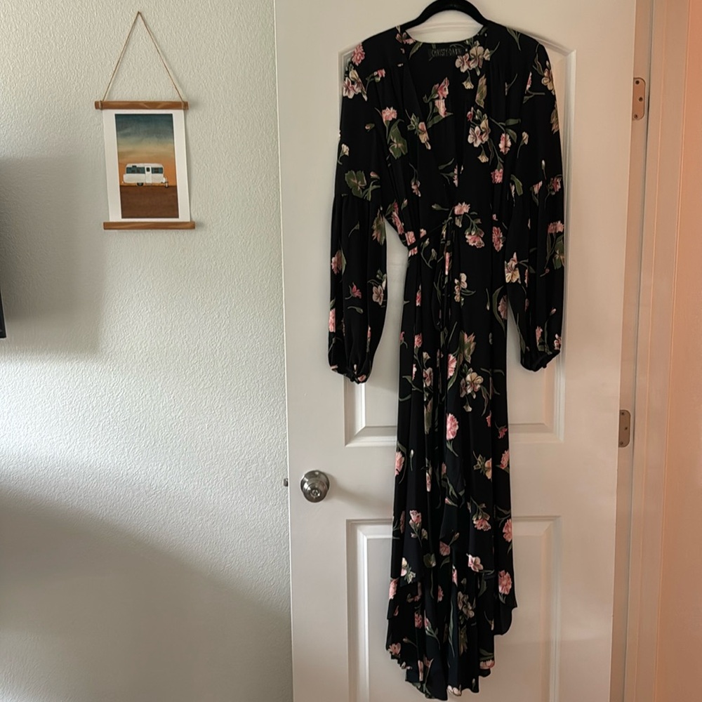 Christy Dawn Medium Printed Long Sleeve Wrap Dress